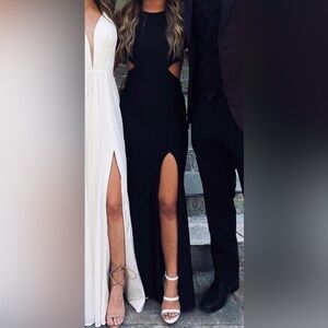 Elegant Black and White Dresses with Slit